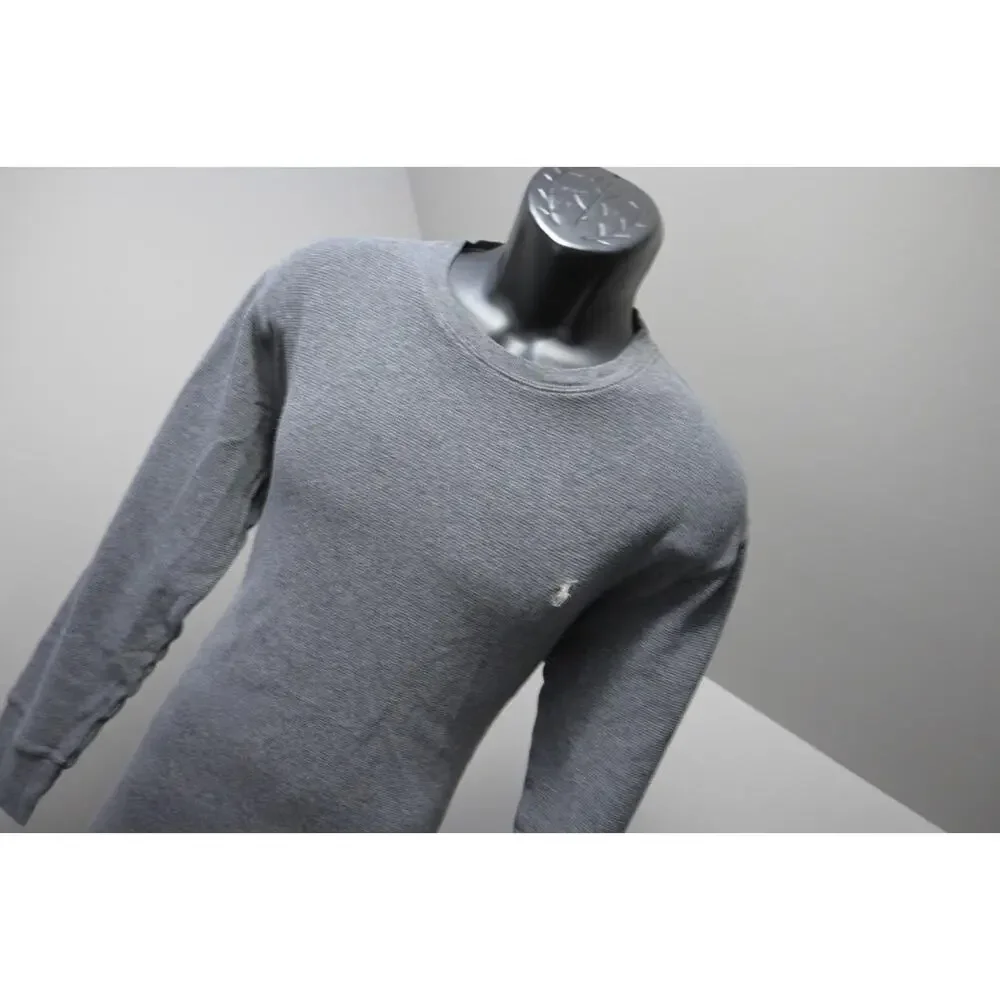 Polo Ralph Lauren Thermal Sweatshirt Gray Long Sleeve Sweater‎ Mens Size Large